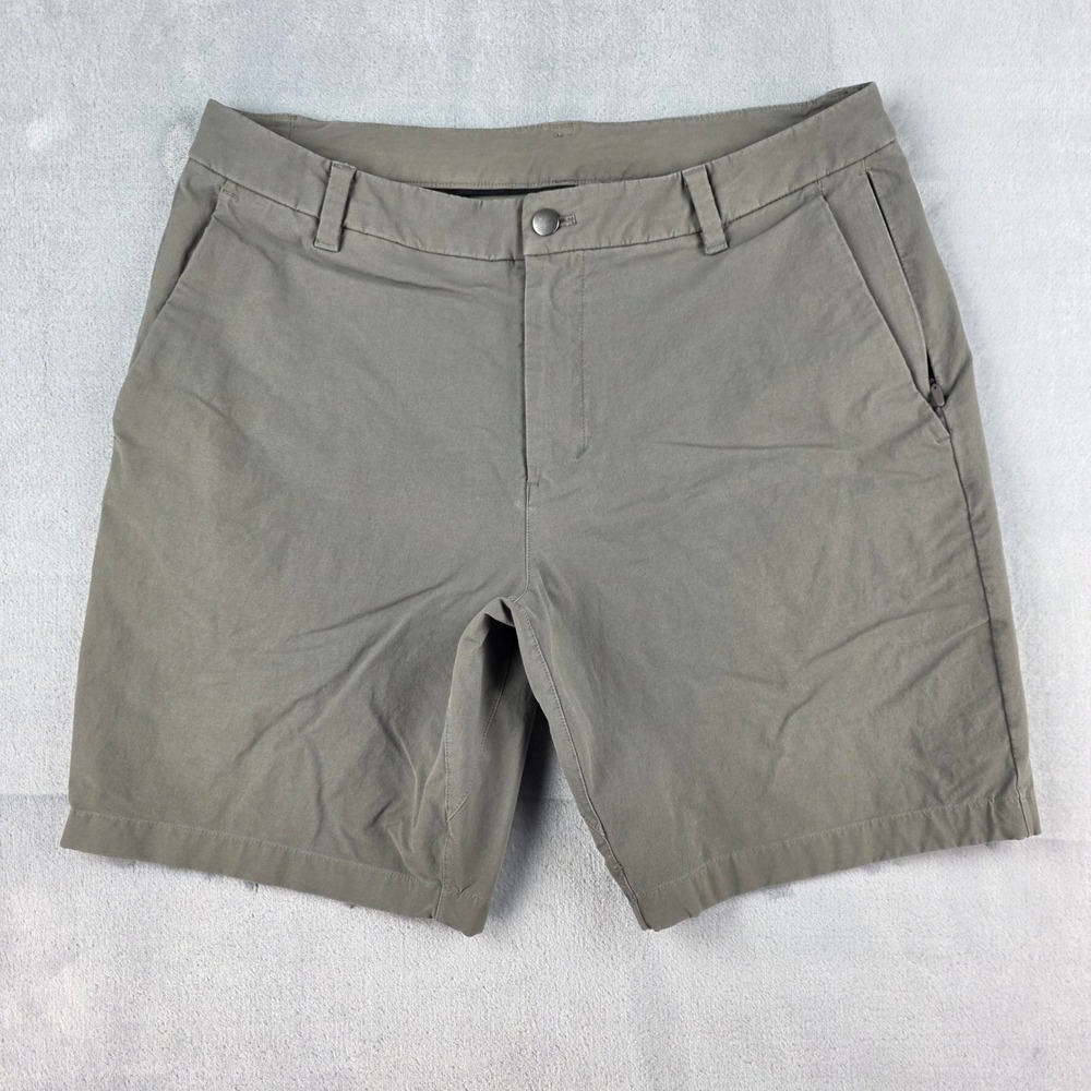 Lululemon Commission Short 9 Warpstreme Mens 34 Sage Grey Green Chino LM7AO2S